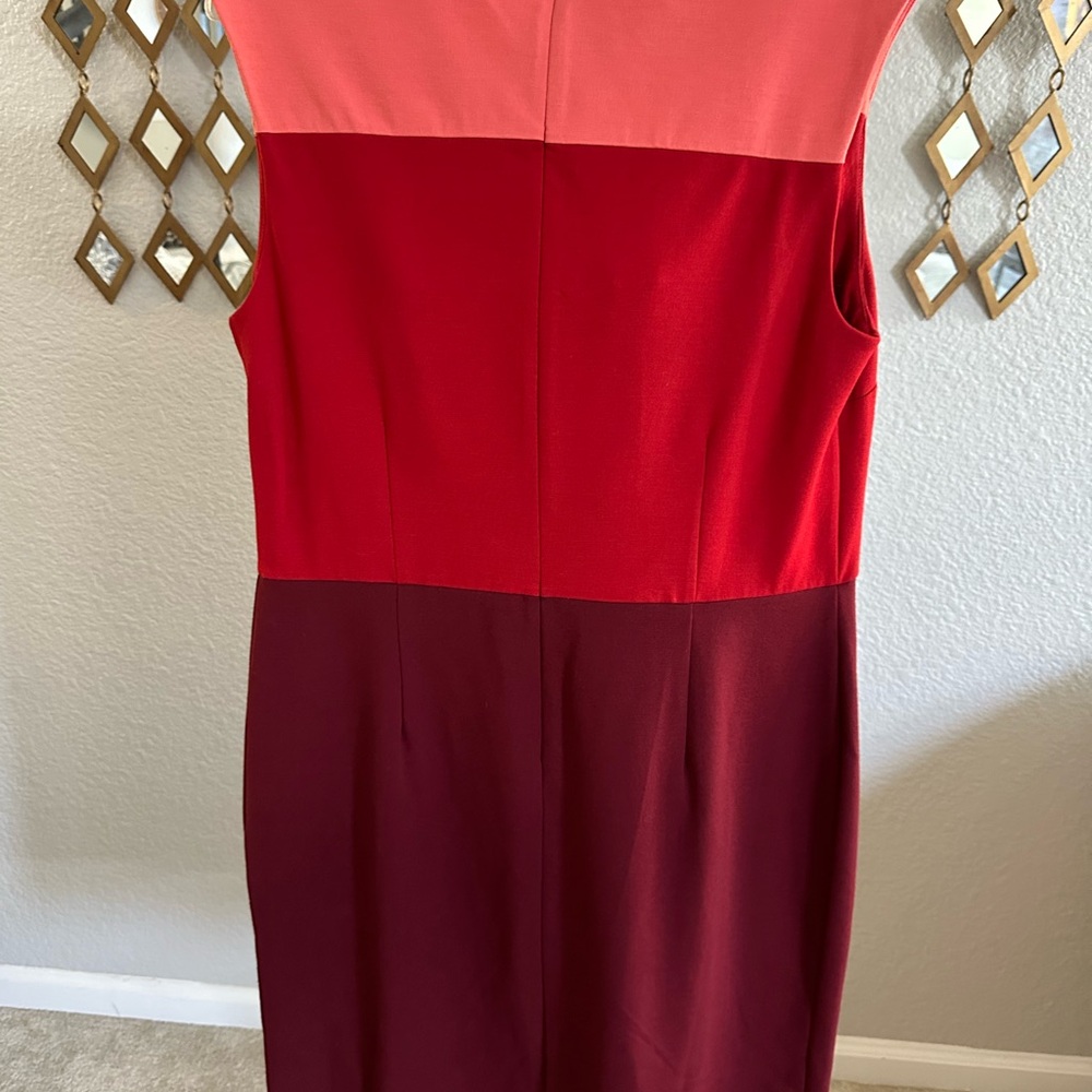 Talbots Red and Pink Color Block Dress - Picture 3 of 4